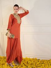 Kesari Noor Heritage Embroidered Kurta & Dhoti Pants Ensemble