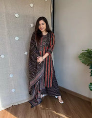 Ajrakh block print suit