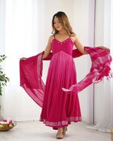 Pink Fuchsia Festive Women Co-ord Set