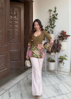 Bloom Tie-Back Printed Cotton Kurti