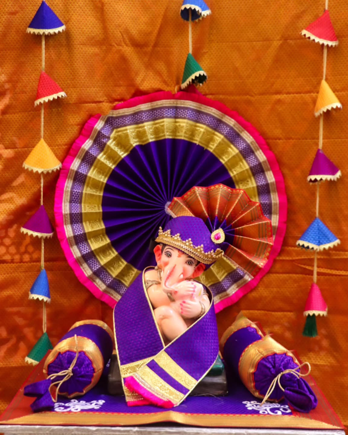 Ganesh Chaturthi Celebration Purple Decor