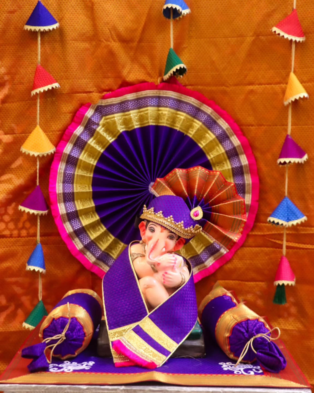 Ganesh Chaturthi Celebration Purple Decor