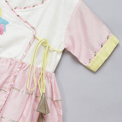 Ganpati Embroidered Kurta Yellow Dhoti Set for Kids