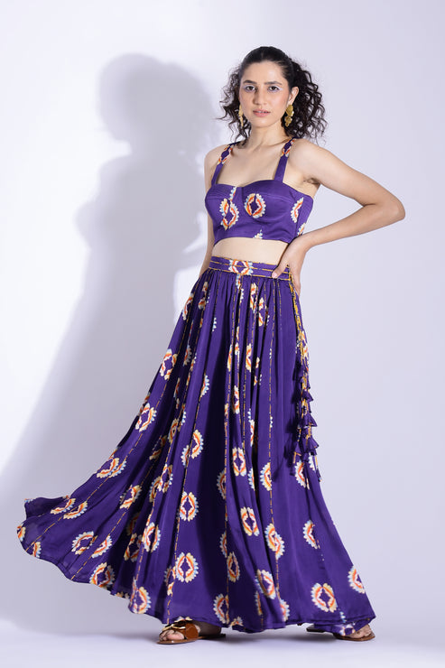 Georgette Satin Bustier and Skirt