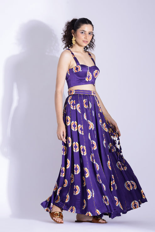 Georgette Satin Bustier and Skirt