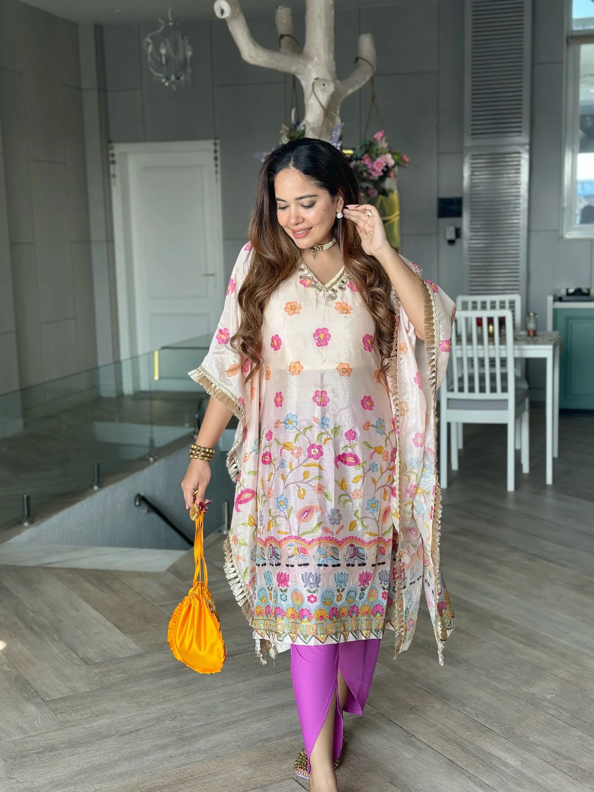 Gilded Drape Womens Kaftan Set