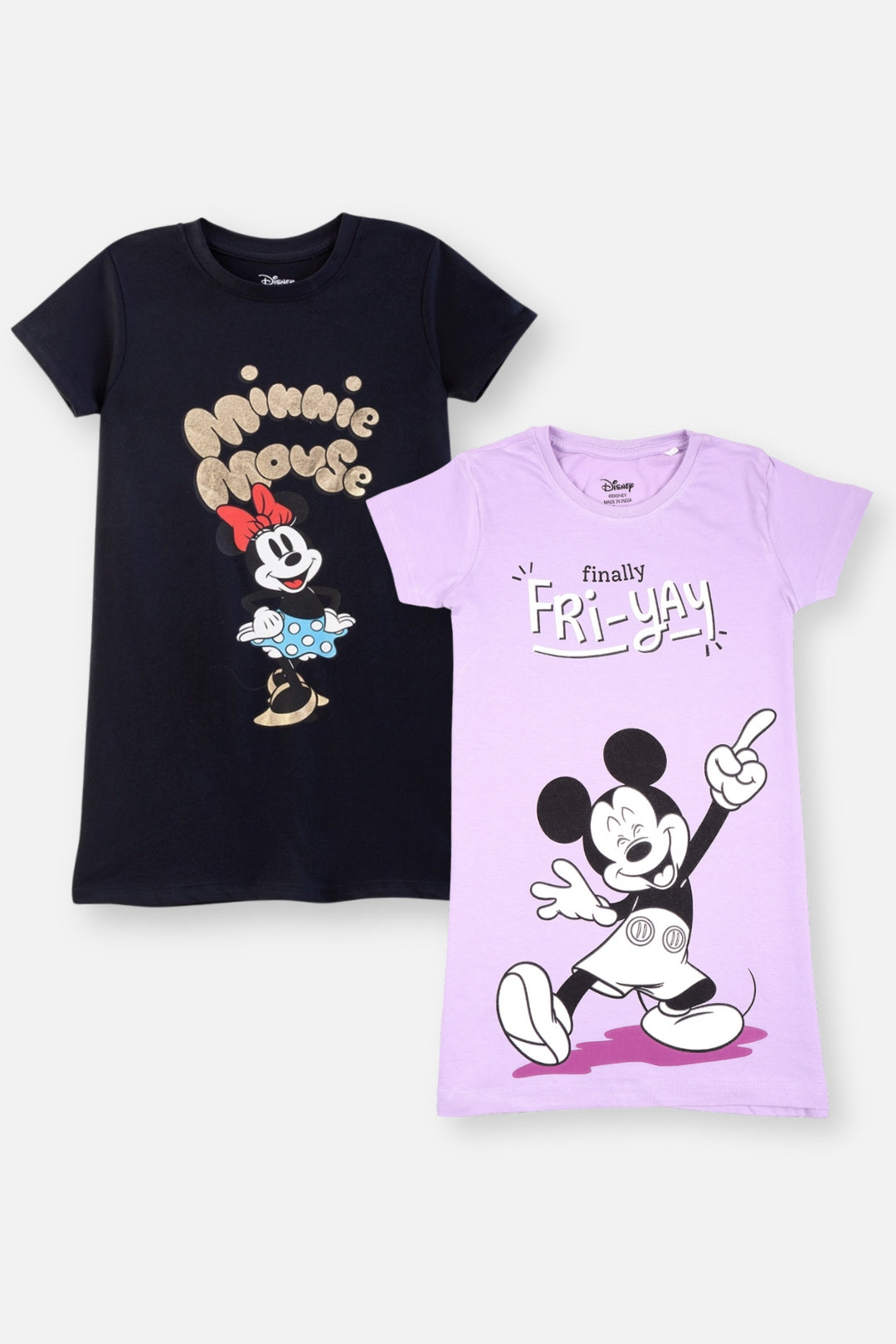 Girls Mickey & Minnie Lavender/Black Dress Pack (2 Pcs)