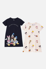 Girls Mickey & Minnie Lavender/Black Dress Pack (2 Pcs)