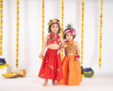 Geeta Lehenga Set for Girls in Orange