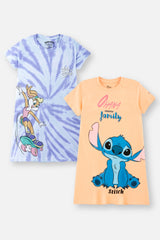 Girls Mickey & Minnie Lavender/Black Dress Pack (2 Pcs)