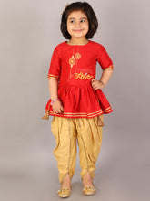 Thread of Love Red Kurta Dhoti Set for Girls