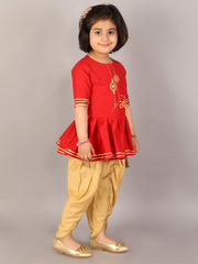 Peplum kurta dhoti set for girls