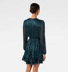 sheer sleeve mini dress