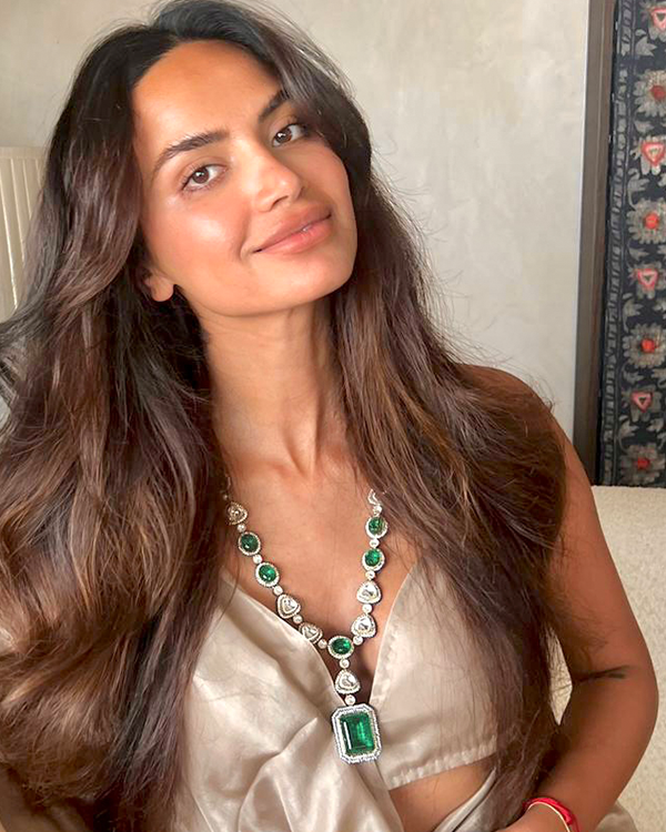 Green Faux Polki Necklace Set