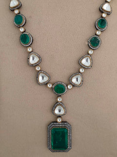 Green Faux Polki Necklace Set – PK-S26WGR
