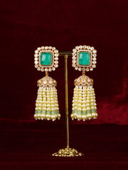 Green Gold Plated Faux Polki Earrings – PK-E119