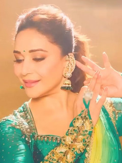 Green Gold Plated Jadau Kundan Earrings
