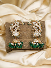 Green Gold Plated Jadau Kundan Earrings – ME1180