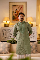 Mehendi green kurta for men