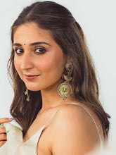 Green Tribal Earrings