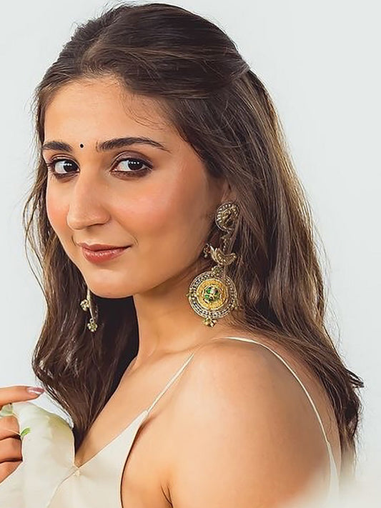 Green Tribal Earrings