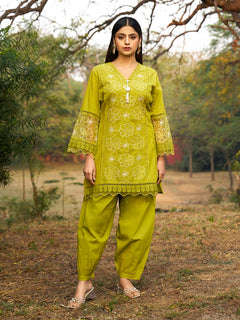 Everyday White Embroidered Ethnic Set