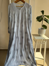 Grey Ombre Muslin Chikankari Kurti