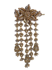 Traditional Floral Hair Accessory – Antique Gold & Silver Hair Clip