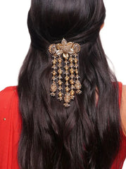 Traditional Floral Hair Accessory – Antique Gold & Silver Hair Clip