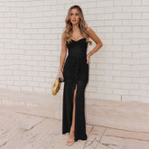 Halter Neck Mesh Ruched Maxi Dress