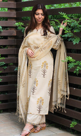 Mughal Print Women's Suit Set with Dupatta