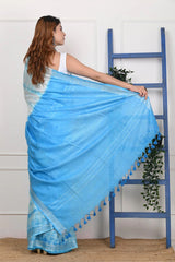 light blue cotton saree