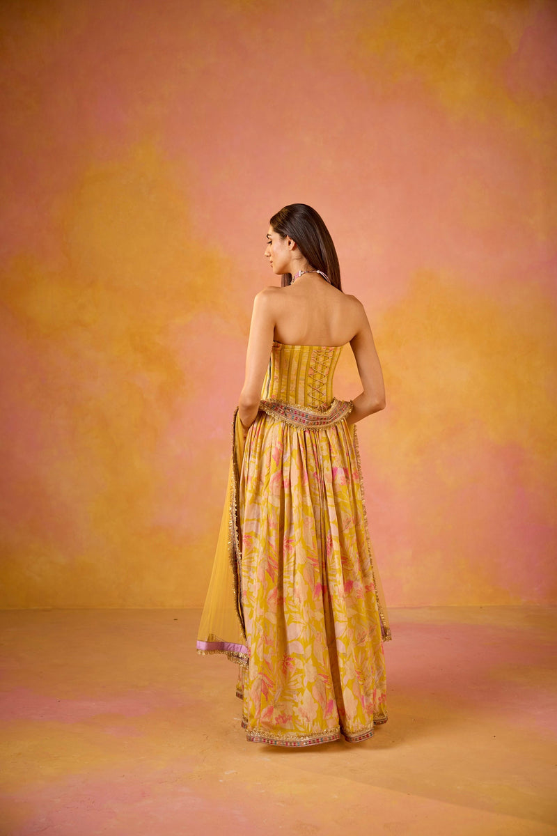 Yellow Sequinned Corset