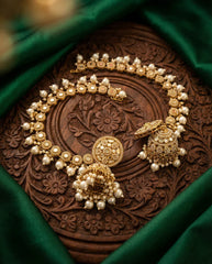 Krishika Mirror Bahubali Earring with Kaan Chain – By Reet Lifestyle