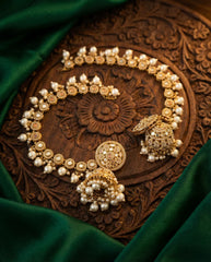 Krishika Mirror Bahubali Earring with Kaan Chain – By Reet Lifestyle