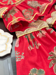 Hoor Red Yoke Kids Sharara Set