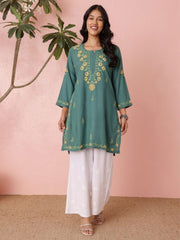 Premium Rayon Multicolor Chikankari Straight Kurti