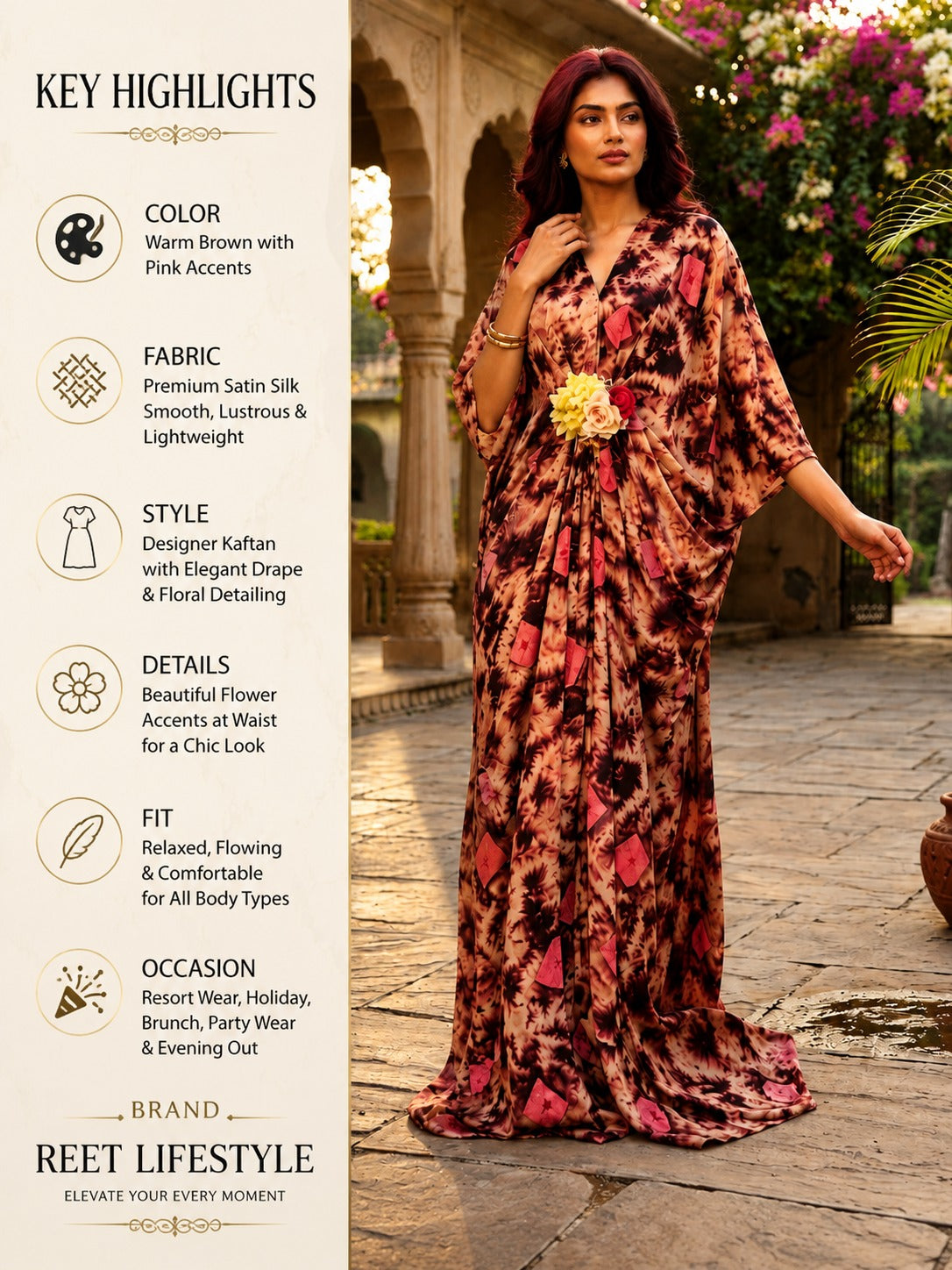 Earth & Rose Designer Georgette Kaftan