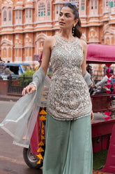 Zariya Sage Embellished Palazzo Set