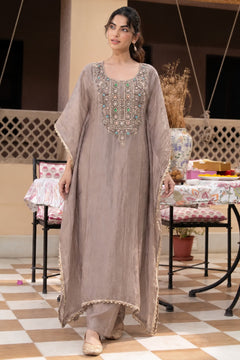 Mocha Tissue Kaftan Set