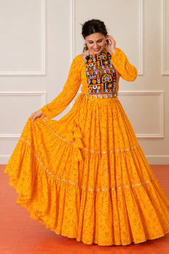 Morni Rang Embroidered Ghagra Set