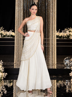 Ivory Sitara Shimmer Skirt Set