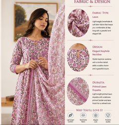 Noor Gulabi Anarkali Set