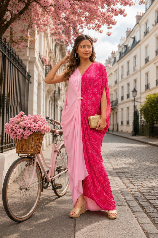 Rangriti Bandhani Designer Kaftan