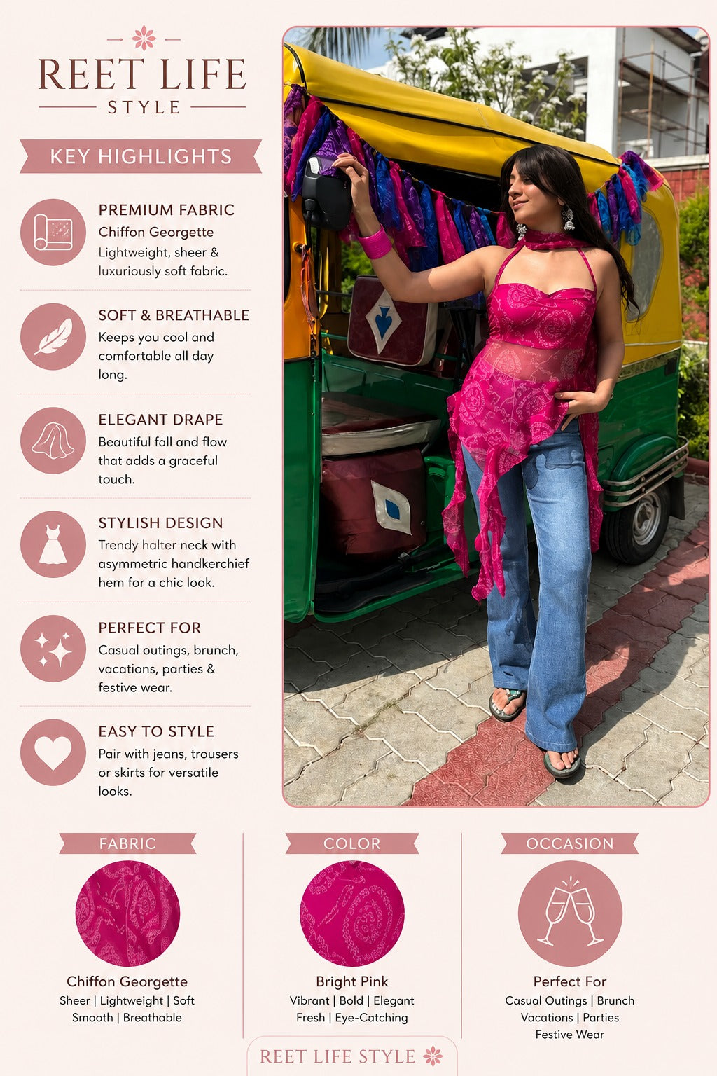 Noor Gulnaar Asymmetric Kurti Top