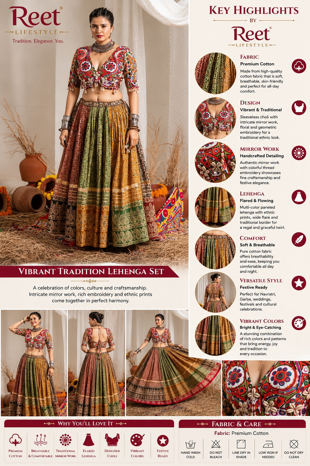 Rangdhara Folk Print Lehenga Choli