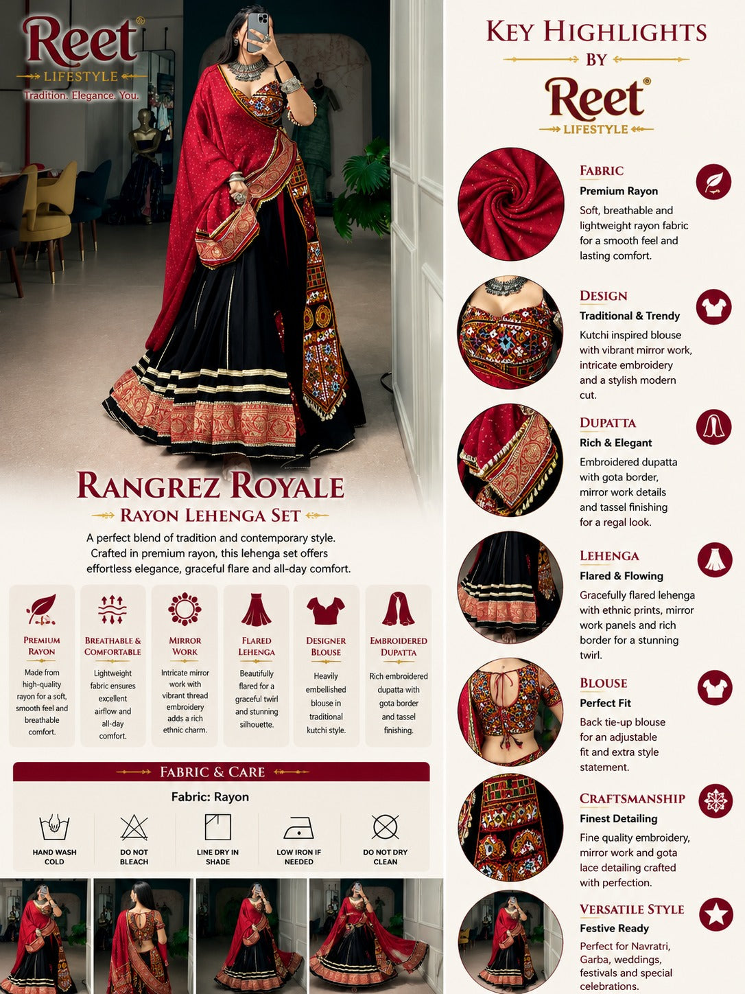 Rangrez Noir Gamthi Lehenga Choli