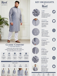 Shahanshah Grey Cotton Kurta