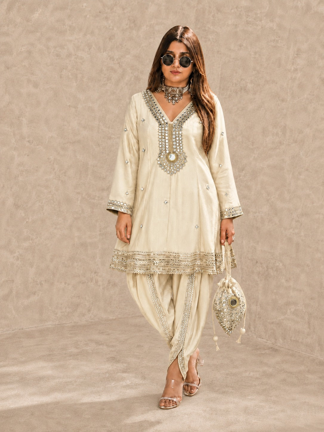 Aarika Lime Festive Dhoti Set