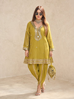 Aarika Lime Festive Dhoti Set